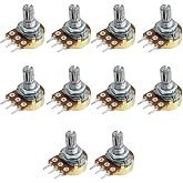 Comimark 10Pcs WH148 Type B10K Ohm Linear Taper Rotary Potentiometer Panel Pot 3 Pin