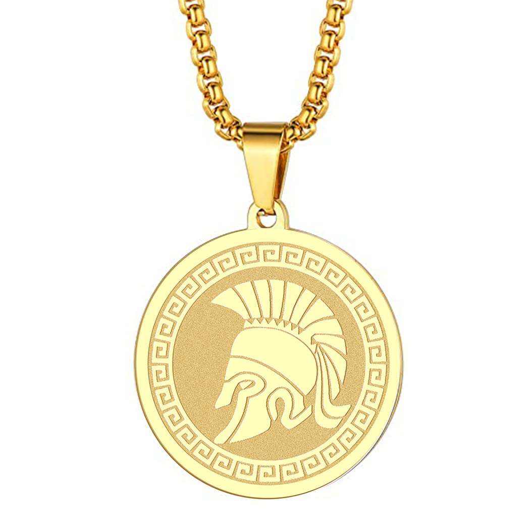 chengxun Symbol of the Ancient Greek God of War - Ares Necklace for Men Women Greek War Memorial Charm Pendant Neck Chain Amulet Talisman Jewelry Gift (191G)