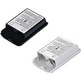 2 Pcs Battery Pack Cover for Xbox360 Wireless Controller, Replacement Battery Pack Cover Shell Case (1&times;Black, 1&times;White)