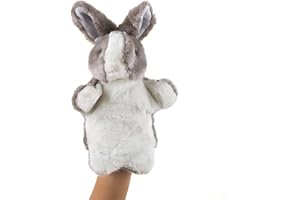 ZUXUCUVU Bunny Hand Puppets Rabbit Plush Animals Toys for Kids Imaginative Pretend Play Storytelling (Gray)