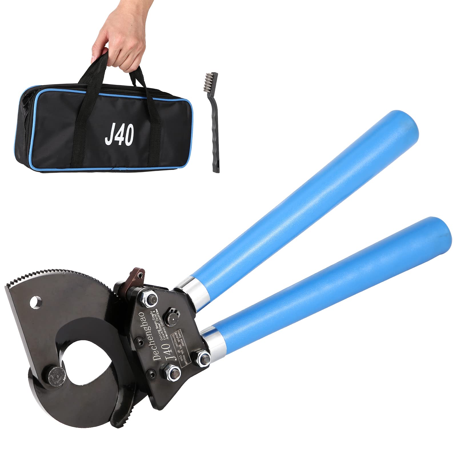 Ratchet Cutters, Dechengbao J40 Heavy Duty Wire Cutter for Aluminum Copper Cable up to 400mm², Ratchet Cable Cutters