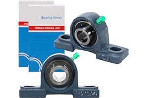 HECHENQICHE 2 Pack UCP204-12 Pillow Block Bearing - Pack of 2 Mounted Pillow Block Bearings - 3/4" Mounted Pillow Block Chrome Steel Bearings Solid Cast Iron Base - Self Alignment