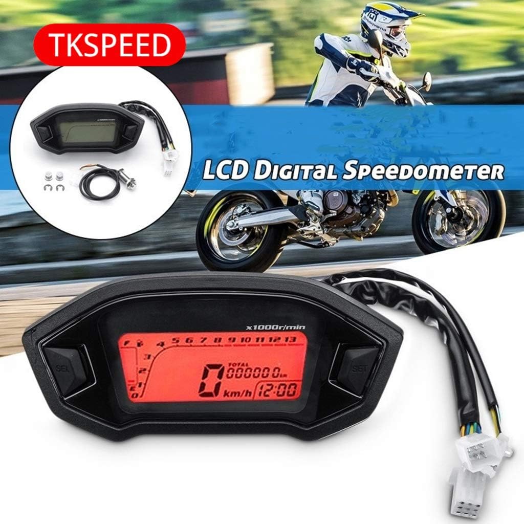 CHSXLL Universal Motorcycle Dashboard, Motorcycle Modified Instrument, ABS Odometer, Odometer, Tachometer