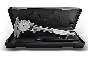 6" Dial Caliper 0.001 Stainless Steel Shockproof 4-Way Measurement with Plastic Case