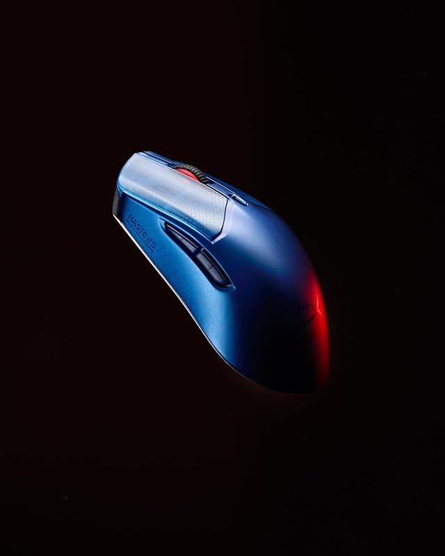 Pulsefire Haste 2 S Wireless, Souris Gaming sans Fil Ultra Légère 64 g, Coque en Alliage de Magnésium, Capteur HyperX 26K Jusqu’à 26 000 DPI, Autonomie Jusqu’à 120h, Patins en Verre, Bleu