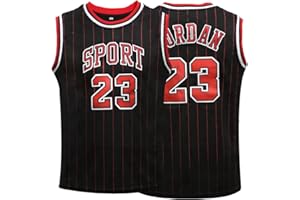 KBWVERWP Kids Basketball Jersey Shirt for Boys : #23 Hip-Hop 90s Retro Classic Embroidered Youth Basketball Sports Jersey Breathable.