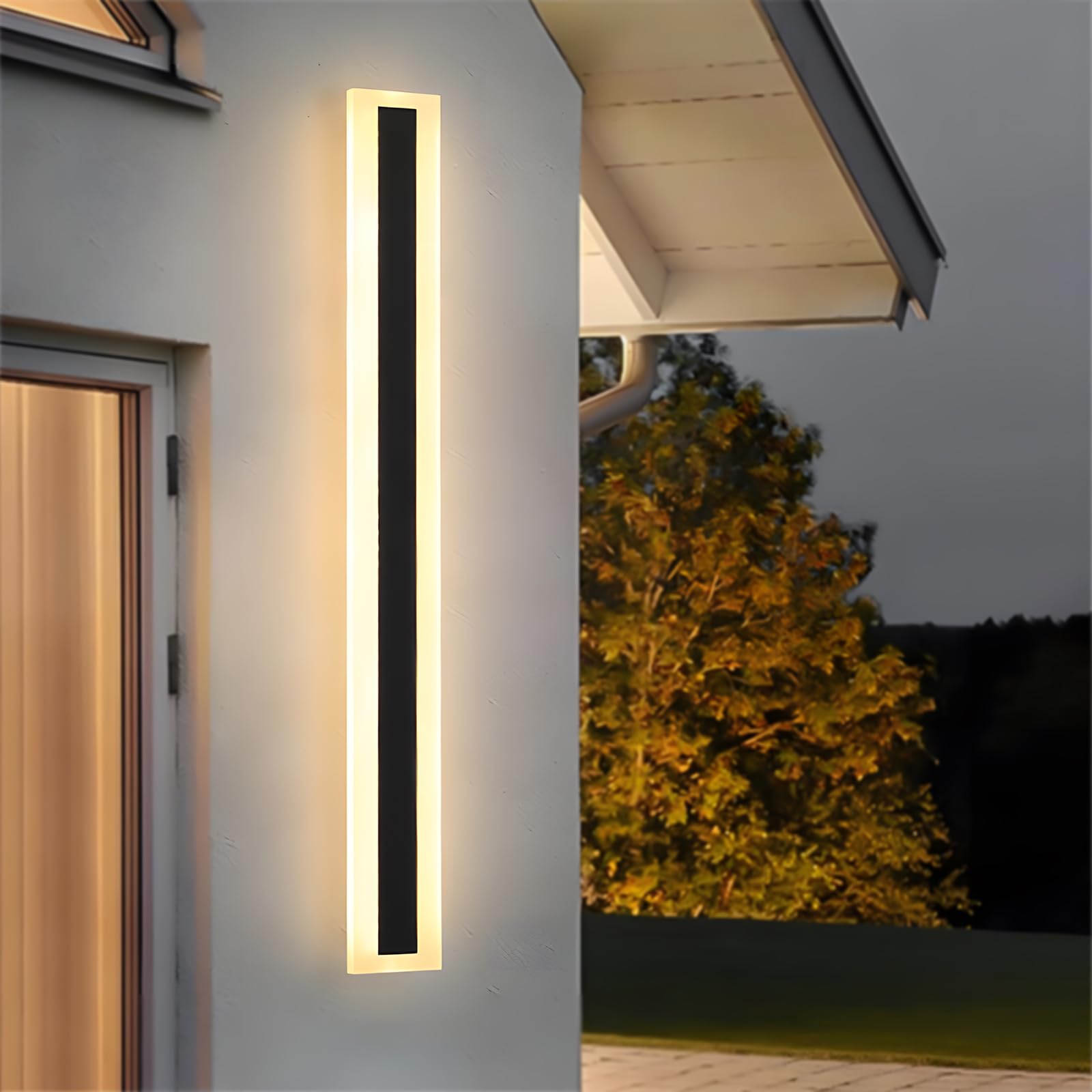 ZTWLEED LED Outdoor Wall Lights,21W Wall Lamp Warm White 3000K,Waterproof Exterior Acrylic Long Outdoor Wall Light for Garden Villa Porch Terraces Garage,100CM