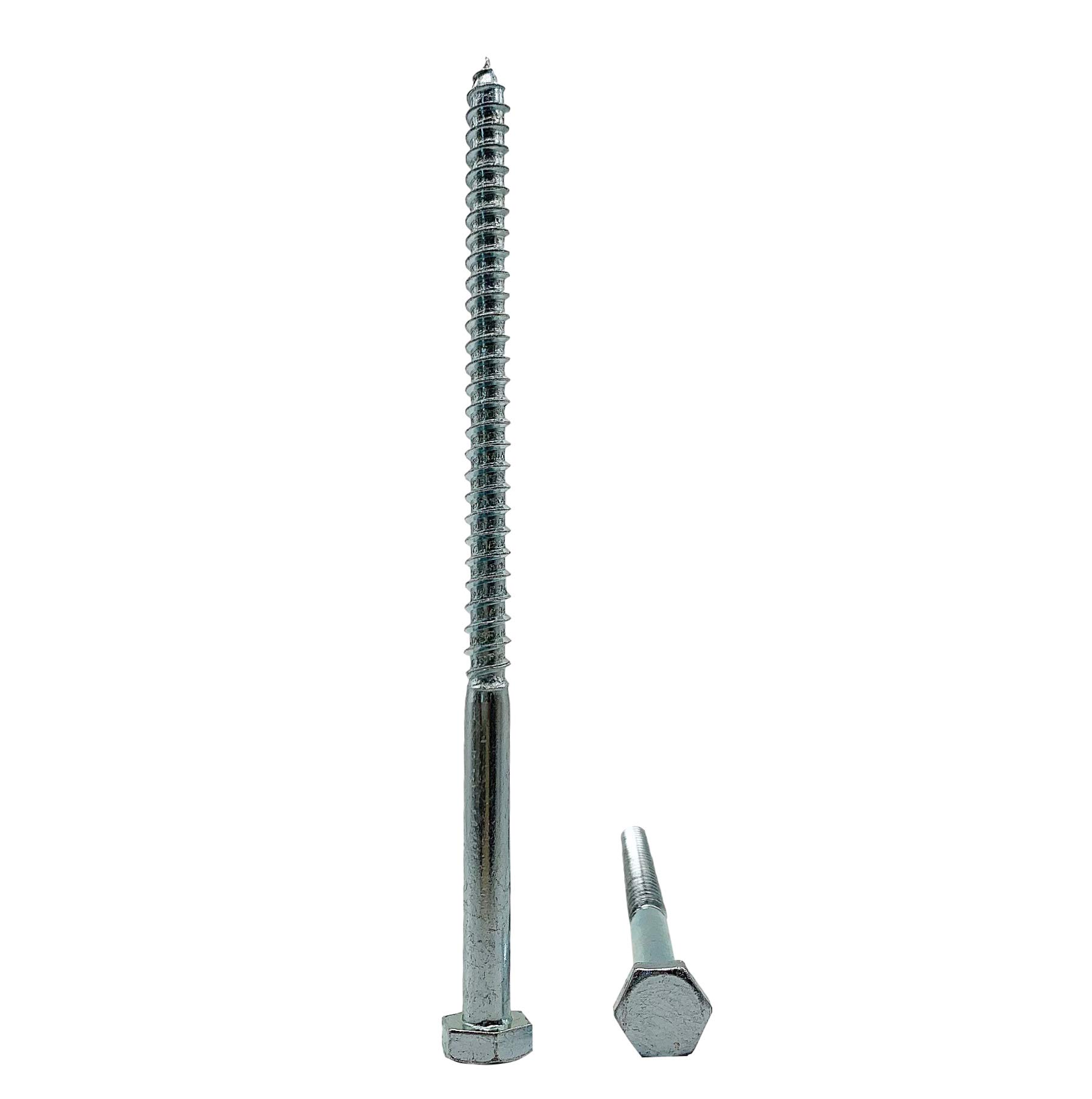 (Pack of 18 pcs) DIN 571 Zinc Plated Steel Hexagon Wood Screws M10 x 200 mm, Hex Screw, Lag Bolts, Hex Head, Coach Screws (18, M10 x 200 mm)