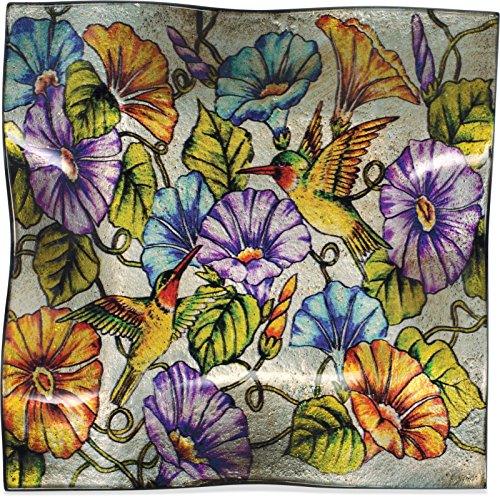 AngelStar Hummingbird 8 Inch Square Glass Plate