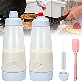 Pancake Batter Dispenser with BlenderBall &amp; Wire Whisk Includes Silicone Spatula &amp; Cleaning Brush