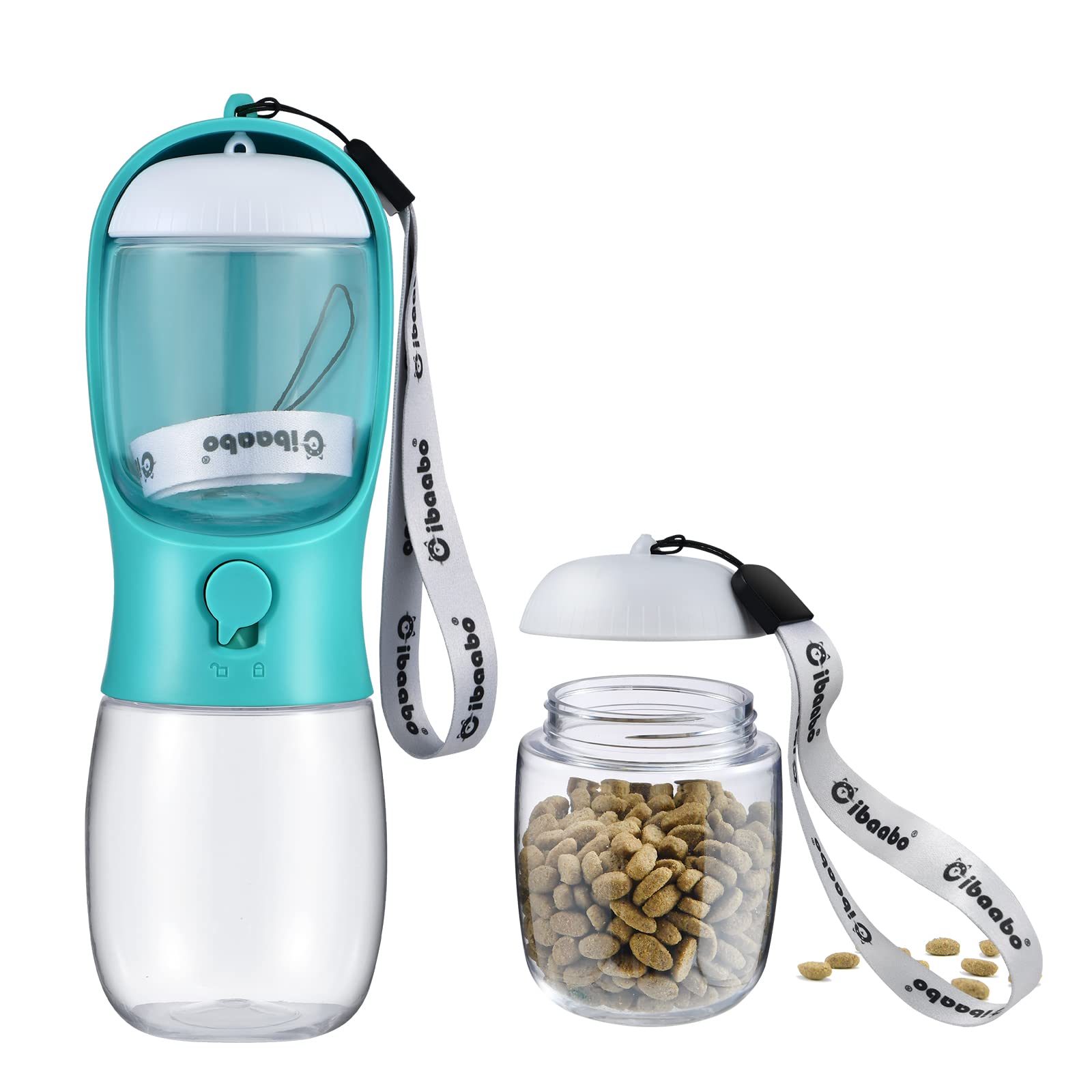 Photo 1 of Cibaabo Dog Water Bottle with Food Container, Travel Puppy Water Bowl, Portable Pet Dispenser, Dog Stuff Accessories Items, Puppy Essentials Necessities for Yorkie Chihuahua Cat Walking and Hiking