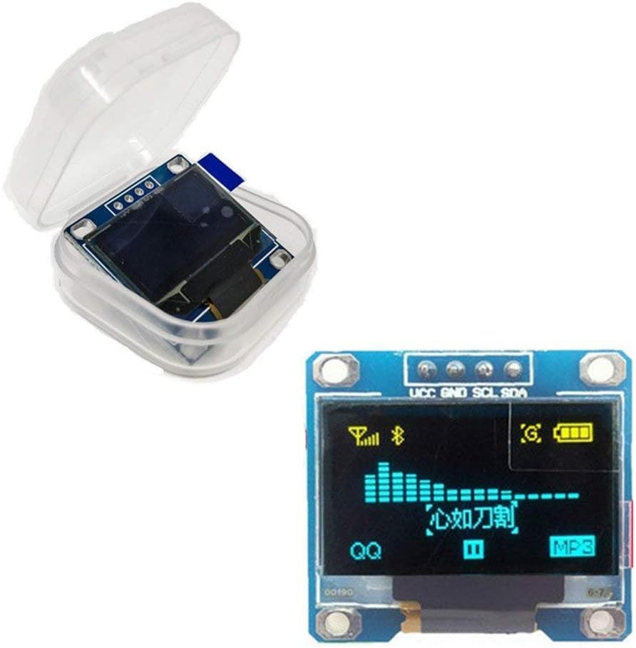 HWAYEH 0.96" Inch Yellow Blue White I2c IIC Serial OLED LCD LED Module 12864 128X64 for Arduino Display Raspberry PI 51 Msp420 Stim32 (Yellow&Blue)