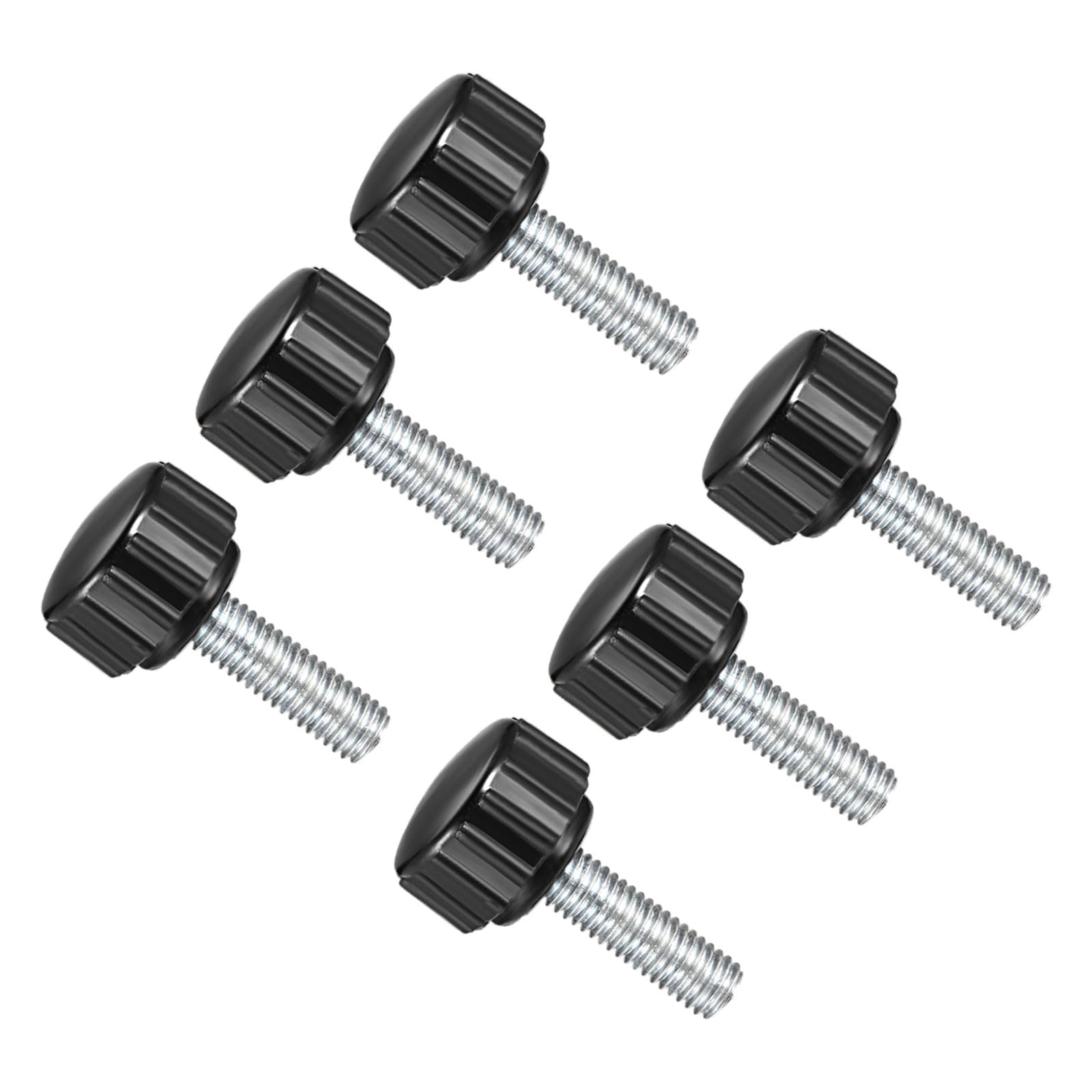 CoCud Knurled Thumb Screws, M5 Thread 20mm Thread Length 15mm Round Head, Plastic Knobs Clamping Screws - (Applications: for Sawing Machines), 6-Pieces