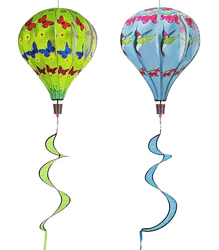 Toyvian Montgolfière Arc-Ciel Moulin à Vent Rotatif Suspendu Pour Jardin Extérieur Décoration Au Vent