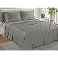 CHATEAU HOME COLLECTION King Sheets - 800TC Egyptian Cotton Bedding Sheets & Pillowcases, Sateen Weave Deep Pocket Sheets, Silver