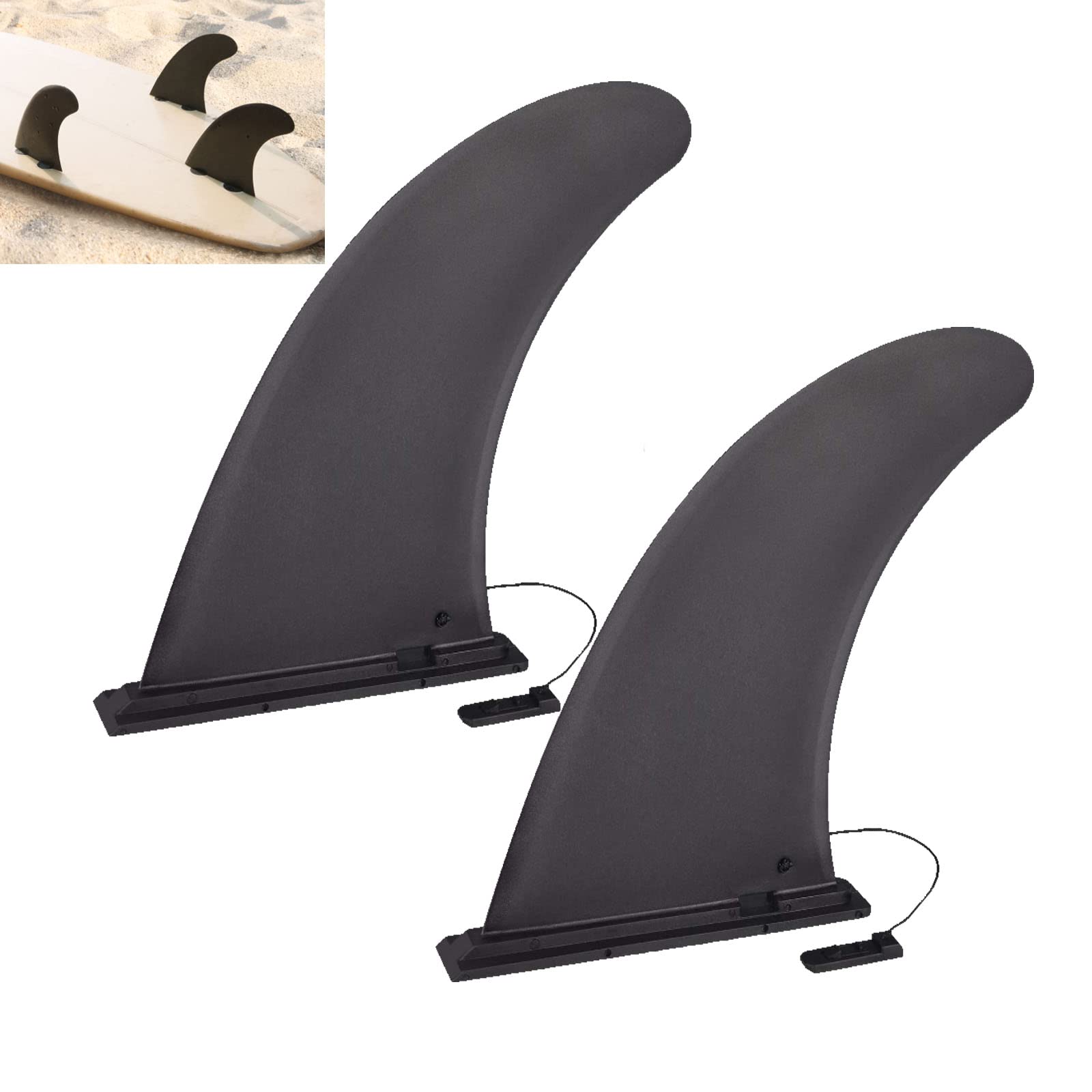Photo 1 of EIEKJI 2 Pack Sup Fin, Nylon 9" Paddleboard Fin Replacement, Removable Surfboard Fin Stand Up Paddle Sup Fin, Single Center Fin Paddle Board Accessories for Sup Board Surfboard Kayak Longboard