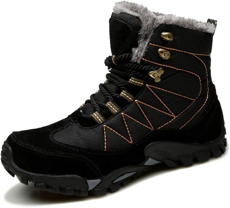 Mens Snow Boots Winter Warm Ankle Boots Fully Fur Lined AntiSlip Boots