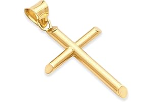 THE WORLD JEWELRY CENTER 14k REAL Yellow Gold Religious Classic Cross Charm Pendant (Select Option)