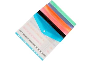 DIYEAH 12Pcs A4 Horizontal Loose Leaf Binder Folders with 11 Holes, Colorful Oxford Cloth Document Pouches