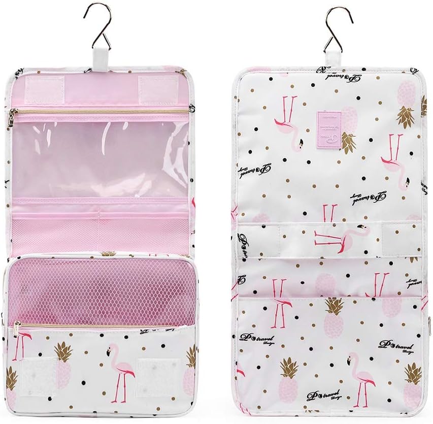 Homchen Hanging Travel Toiletry Bag, Waterproof Folding Portable Cosmetic Wash Bag for Men and Women (M, Light Purple) - Image 3