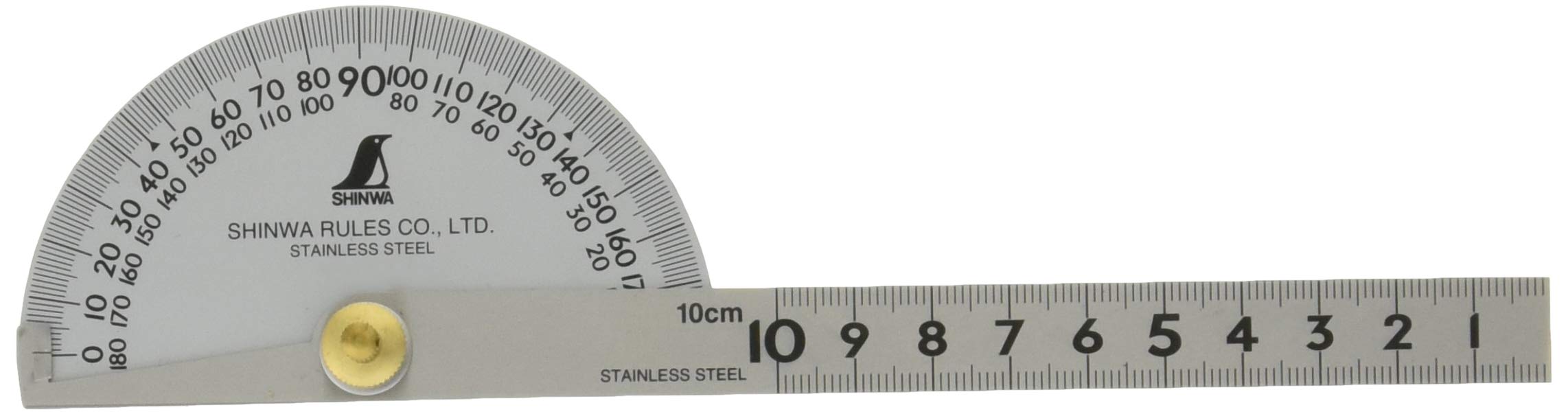 Protractor Stainless Steel with Silver finish 198mm (80g) by SHINWARULES