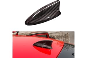 JSWAN Carbon Fiber Car Roof Shark Fin Antenna Base Cover Trim Fit for 11th Gen Civic Type R FL5 Typer Roof Aerial Radio Signal Base Antenna Toppers Cover(Red Black)