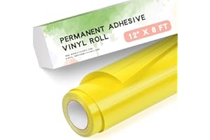 Lya Vinyl Yellow Permanent Vinyl for Cricut - 12" x 8 FT Yellow Adhesive Vinyl Roll for Cricut, Silhouette, Cameo Cutters, Signs, Scrapbooking, Craft Decal (Glossy Yellow)