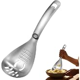 Sakerplus Multifunction Stainless Steel Cooking Grater Spoon, 5-in-1，1 | 5-in-1 cooking spoon: mash, grate, strain, separate eggs &amp; open bottles; 1.5 mm stainless steel with 144 grinding teeth