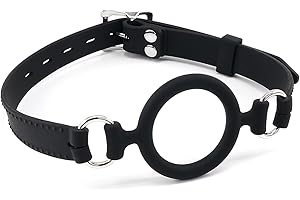 Silicone Sex Toys Open Mouth Gags for Sex Games, SM Bite Gags, Bondage Restraints BDSM Toys Sex Gag Muzzles (Black-1)