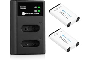 FirstPower NP-BX1 Battery 2-Pack and Dual USB Charger for Sony ZV-1, ZV-1 II, Cyber-Shot DSC-RX100, DSC-RX100 II, RX100M II, DSC-RX100 III, DSC-RX100 IV, DSC-RX100 V, DSC-RX100 VII and Other Models