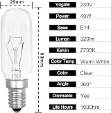 Comyan E14 40W Cooker Hood Light Bulb 230V 320lm 2700K 4 Pack view 2