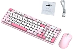 Heayzoki Wireless Keyboard and Mouse Combo, 98 Keys Rechargeable Wireless Keyboard Compact Mouse Combo with 2.4G BT Mode for 