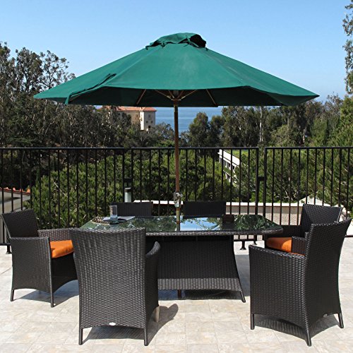 Hudson Outdoor Resin Wicker 7-PC Rectangle Dining Set Made in USA
Sunbrella Cushions (choice of 12 fabrics) Assembled with Warranty