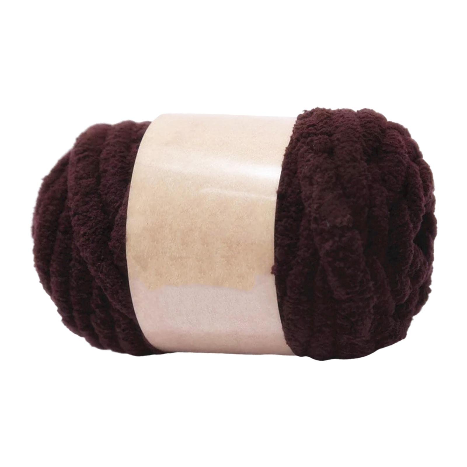LOVIVER Chunky Wool Yarn Jumbo Yarn for Knitted Blanket, Weaving, Sweater, Pet Bed - Coffee