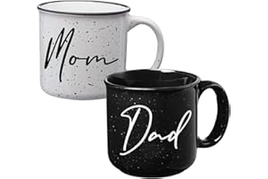 TIPIT DRINKWARE Mom Dad Campfire Mug Set - New Parents Couples Gifts - Pregnancy Announcement - Gift Ideas for Expecting Parents - Top Mom and Dad Gift Set for New Parents - Baby Shower