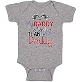 Cute Rascals Baby Bodysuit My Daddy Is Faster than Your Daddy Race Car Dad Father's Day Funny Cotton