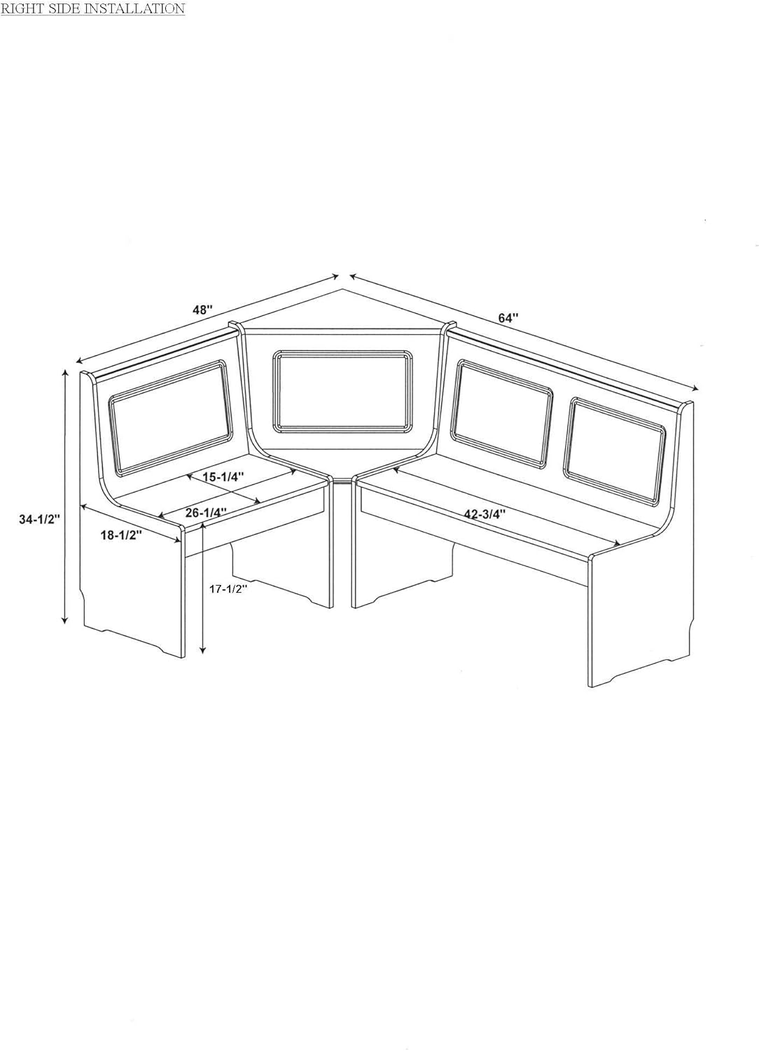 Linon Ardmore Kitchen Nook Set, White: Furniture & Decor