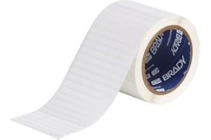 Brady THT-1-423-10 0.75" Width x 0.25" Height, B-423 Permanent Polyester, Gloss Finish White Thermal Transfer Printable Label (10000 per Roll)
