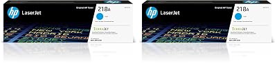 HP 218A Cyan Toner Cartridge | Works with Color LaserJet Pro 3201, MFP 3301 Series | W2181A , (Pack of 2)