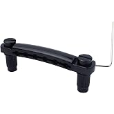 Guyker Guitar Tune-O-Matic Tailpiece Stop Bar with Studs - Bridges Parts Replacement for LP SG Style 6 String Electric Guitar (GS001, black)