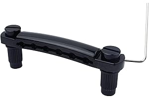 Guyker Guitar Tune-O-Matic Tailpiece Stop Bar with Studs - Bridges Parts Replacement for LP SG Style 6 String Electric Guitar (GS001, black)