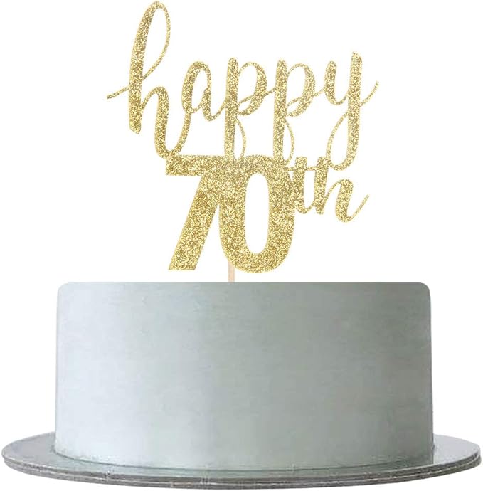 Happy 70th Cake Topper for Cheers to 70 Years,Happy 70th