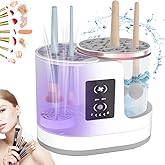 AOOFCMLLC Makeup Brush Cleaner 3 in 1 Electric Makeup Brush Cleaner and Dryer, Automatic Makeup Brush Cleaner Machine with Mu