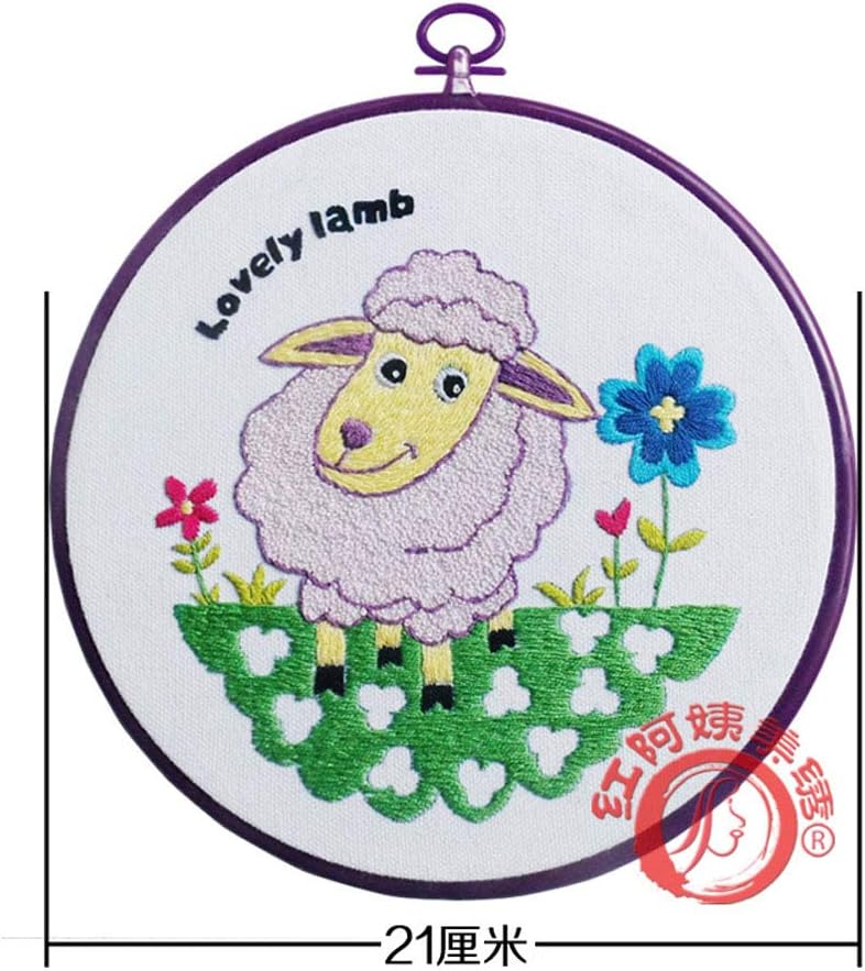 Ribbon Embroidery Kit - DIY Beginner Starter Kit for Art Craft Handy Sewing Including Embroidery Pattern Cloth, Embroidery Hoop,Threads,Tools Kit