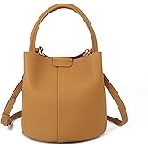 MoreFarther Bucket Bags for Women, Genuine Leather Crossbody Bags, Top-handle purses with an Adjustable Strap