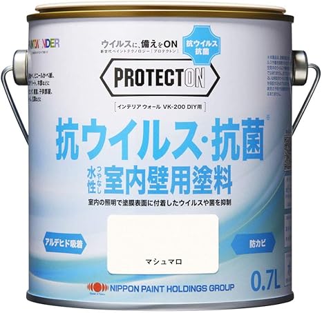 Amazon ニッペ 水性塗料 ペンキ 抗菌 抗ウイルス 室内用塗料 Protecton プロテクトン インテリアウォール Vk 0 Diy用 0 7l カラー マシュマロ 黄色 クリーム 黄色 塗料缶 ペンキ