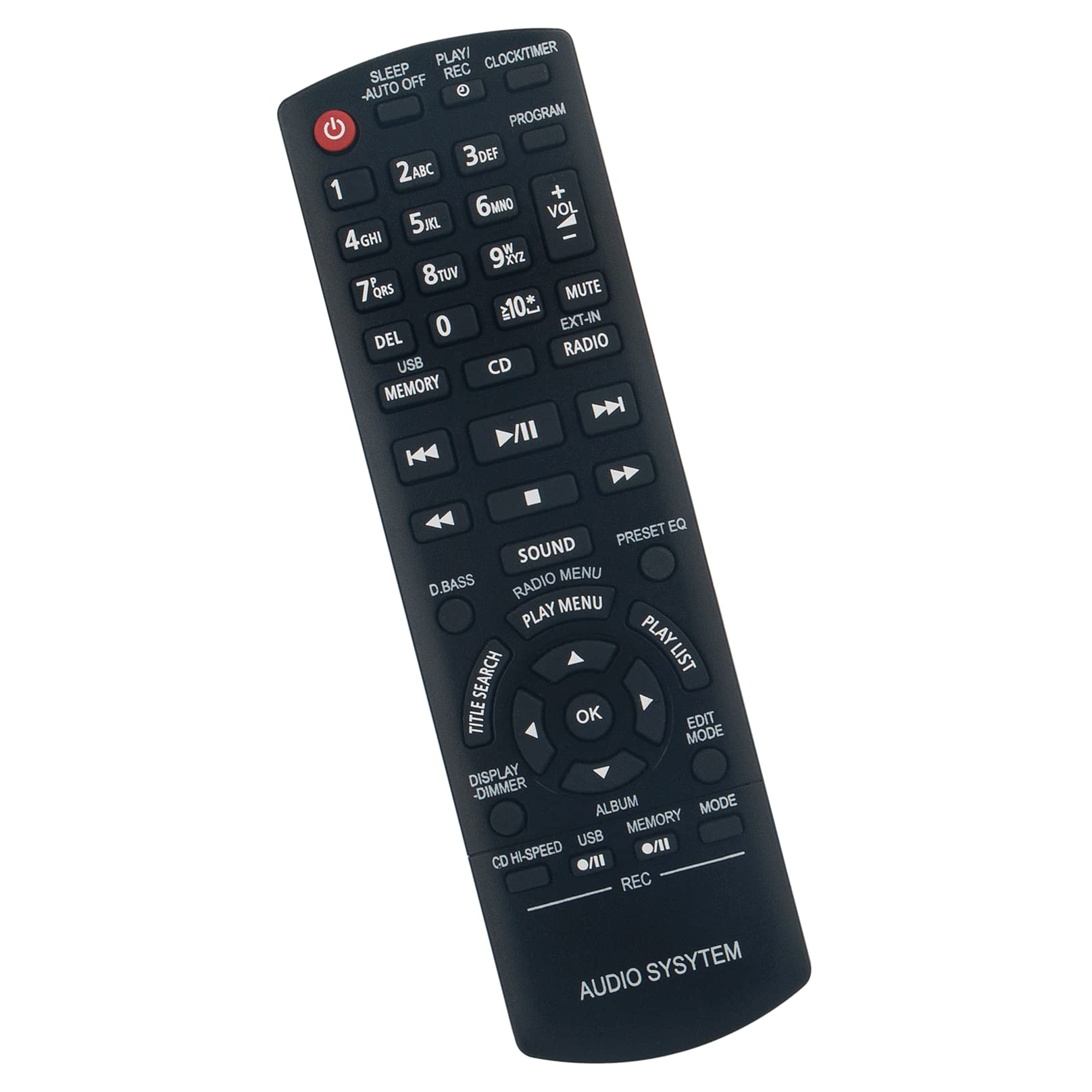 N2QAYB000637 Replacement Remote Control -VINABTY-fit for Panasonic CD Stereo System N2QAYB000637 remote control SA-AKX34PN SA-AKX52PH SC-AKX52 SA-AKX52 SB-AKX52 SC-AKX54