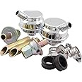 Allstar Performance ALL34145 Crankcase Evacuation System, Weld-On, Breathers/Grommets/Check Valves/Nipples, Requires 5/8 in Hose, Steel, Universal, Kit