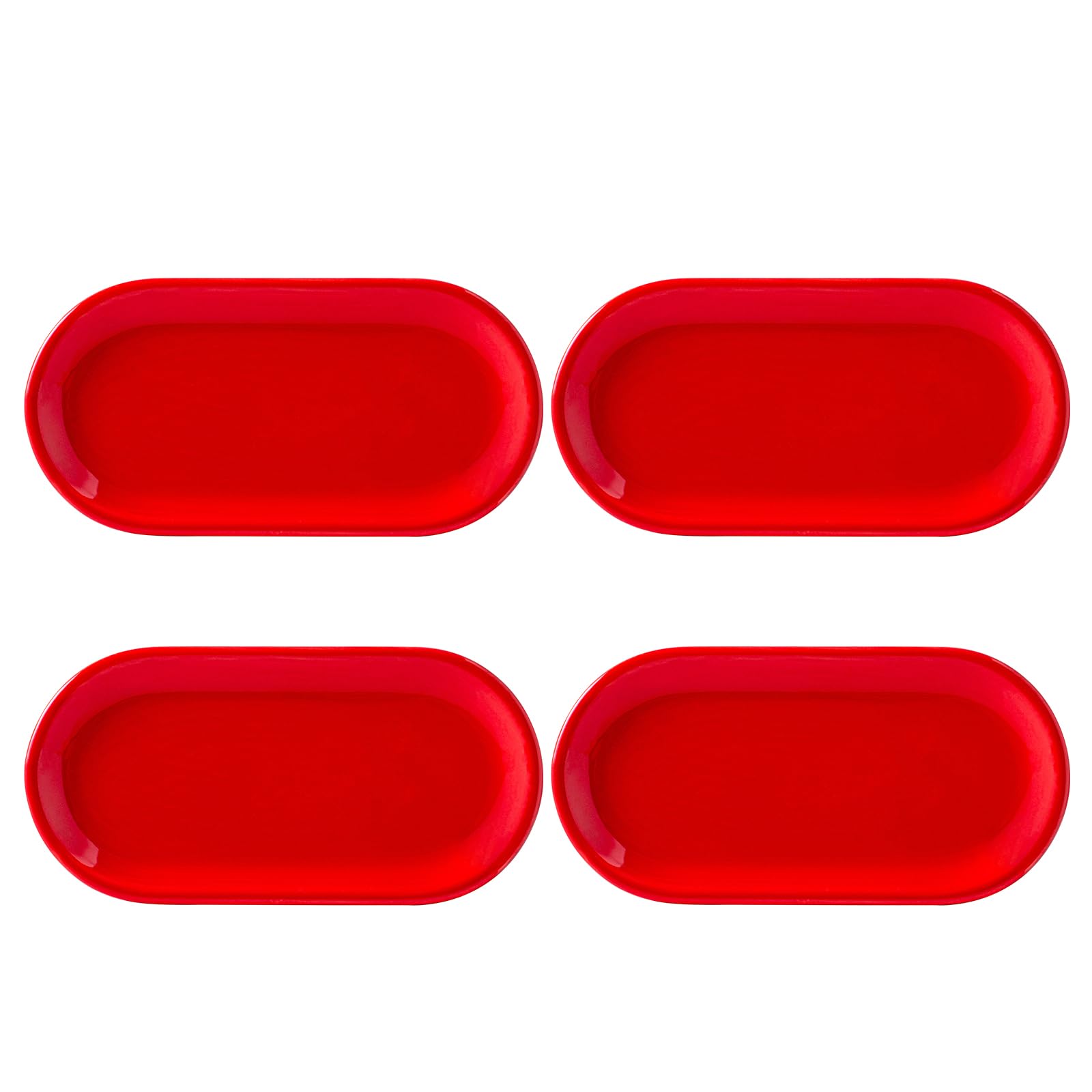 Photo 1 of KAMAIDI 4Pcs 8 Inch Ceramic Rectangular Salad Plates, Dinner Plates, Pasta Dessert Plates for Appetizer, Fruit, Sushi, Microwave/oven/Dishwasher Safe (Red)