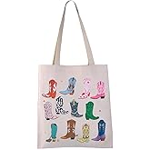 VAMSII Cowgirl Tote Bag Country Girl Gift Cowgirl Western Boots Grocery Bag